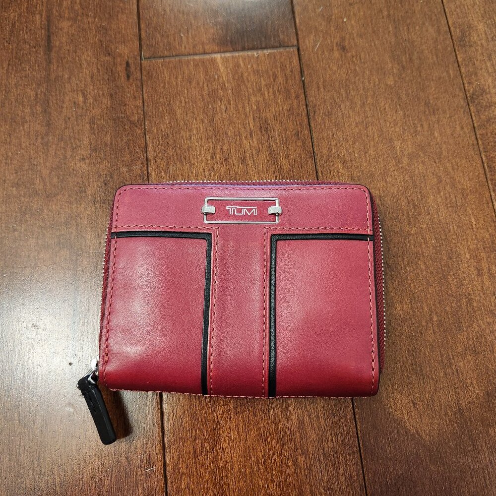Tumi leather zip around wallet